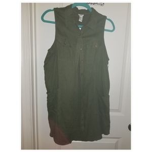 Forever 21 Olive Green/Army Shirt/Tunic